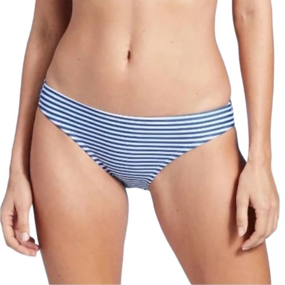 Kona Sol Navy And‎ White Stripe Bikini Swim Bottoms, Size XL, NWOT